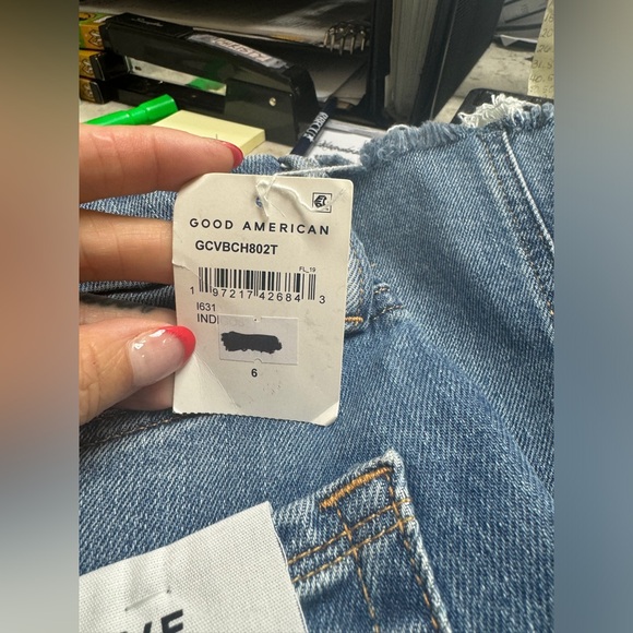 Good American size 6 / 28 Good Curve Bootcut Flare distressed jeans NWT - Picture 4 of 7